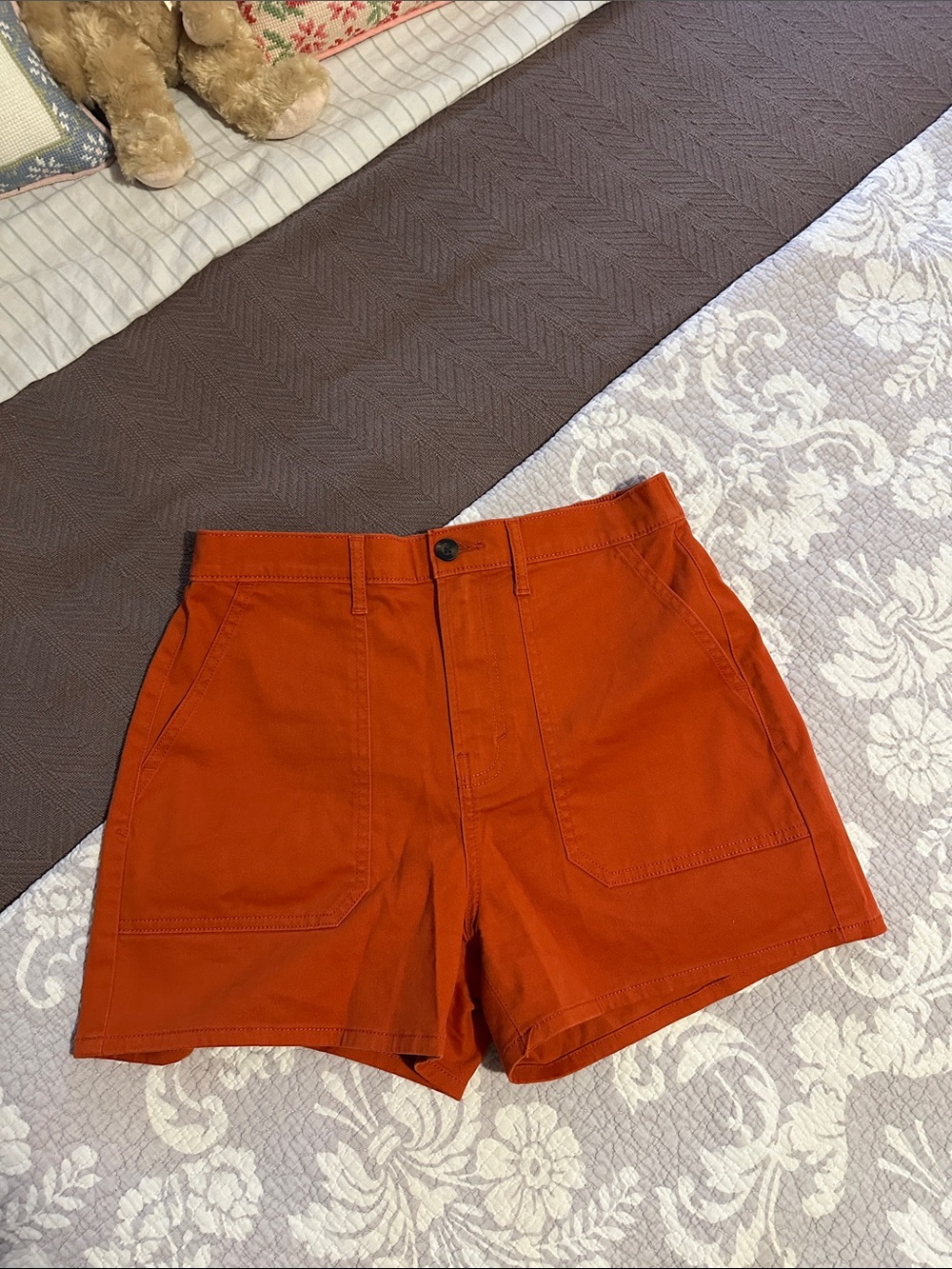 a.n.a Orange Utility High-Rise Shorts